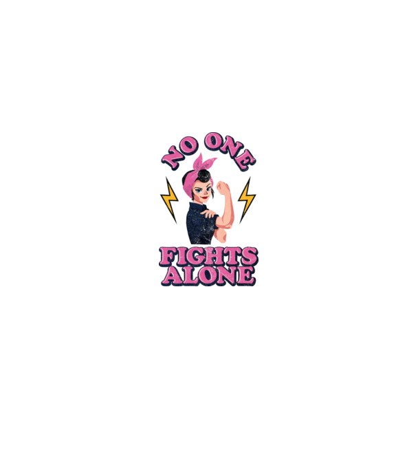 No one fights alone pinup texture minta fehér pólón