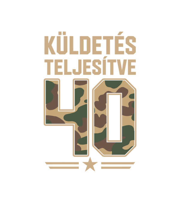 Küldetés teljesítve 40 minta fehér pólón