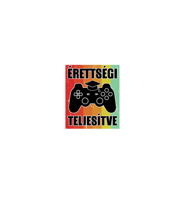Érettségi teljesítve retro gamer minta fekete pólón