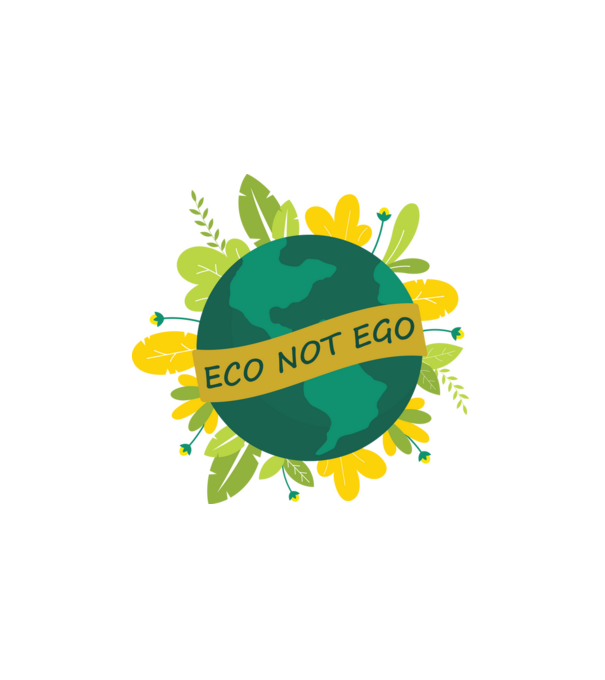 ECO NOT EGO minta fehér pólón