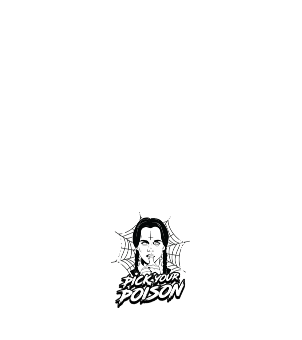 WEDNESDAY Pick your poison minta fehér pólón