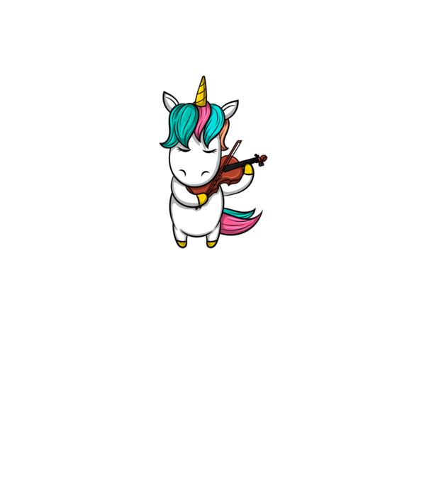 Unicorn Violin minta fehér pólón