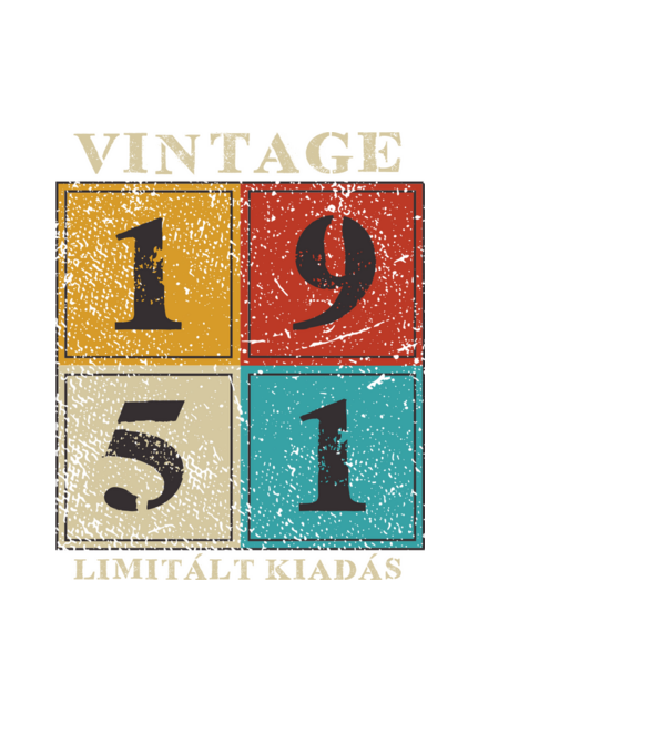 vintage_1951_limitált_világos minta fekete pólón