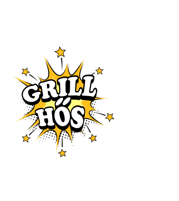 Grill Hős minta fehér pólón