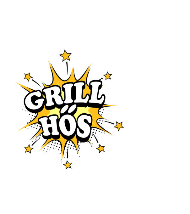 Grill Hős minta piros pólón