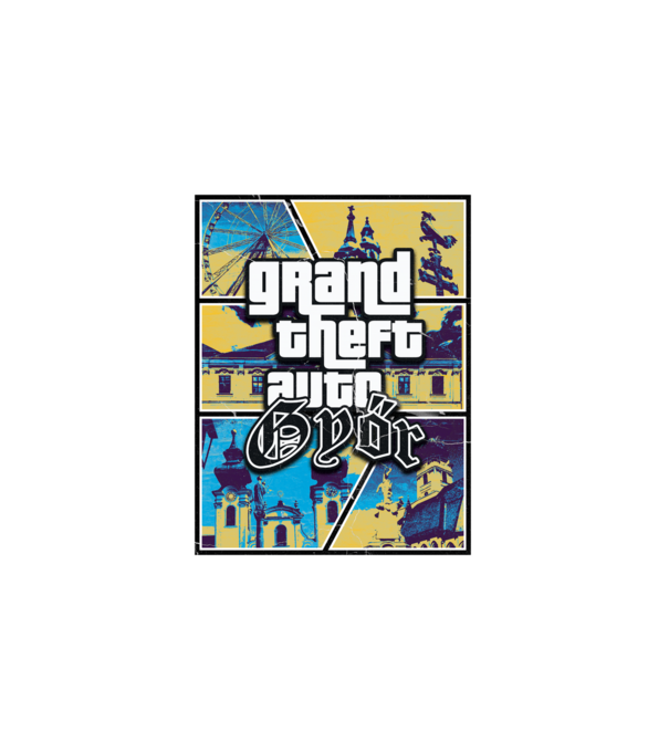 GTA Győr minta fehér pólón