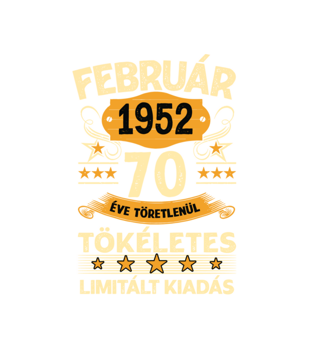 70 éve töretlenül tökéletes_február minta fehér pólón