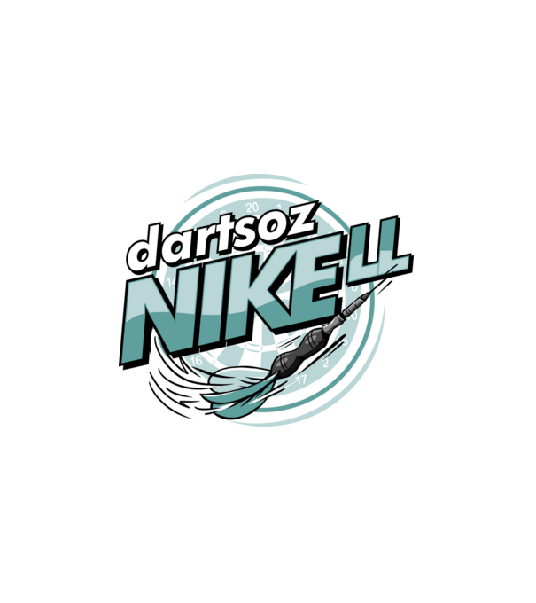 Dartsoznikell blue minta fehér pólón