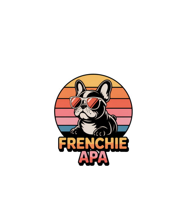Frenchie Apa minta fekete pólón