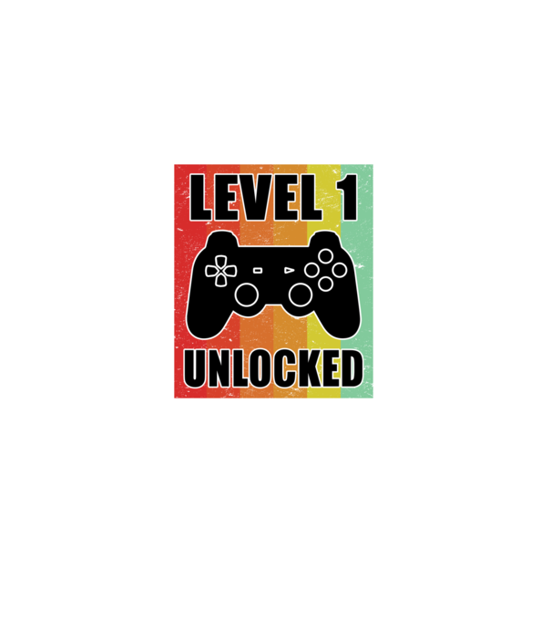 level 1 unlocked retro gamer minta fekete pólón