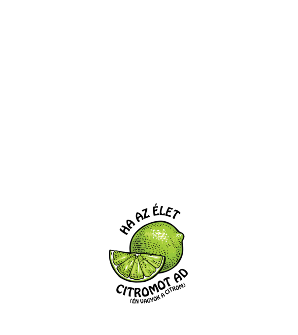 Tequila és citrom fekete minta fehér pólón