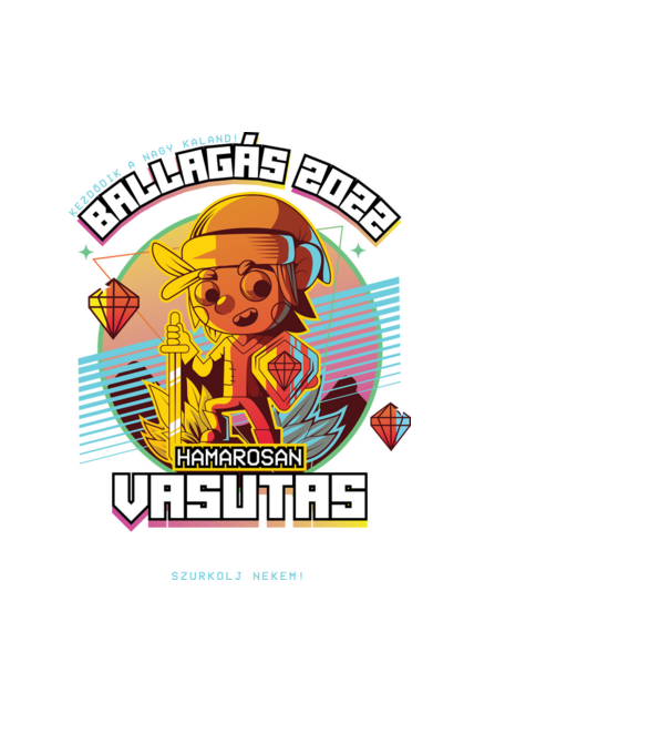 Arcade Jövőbeli szakmás vasutas minta fekete pólón