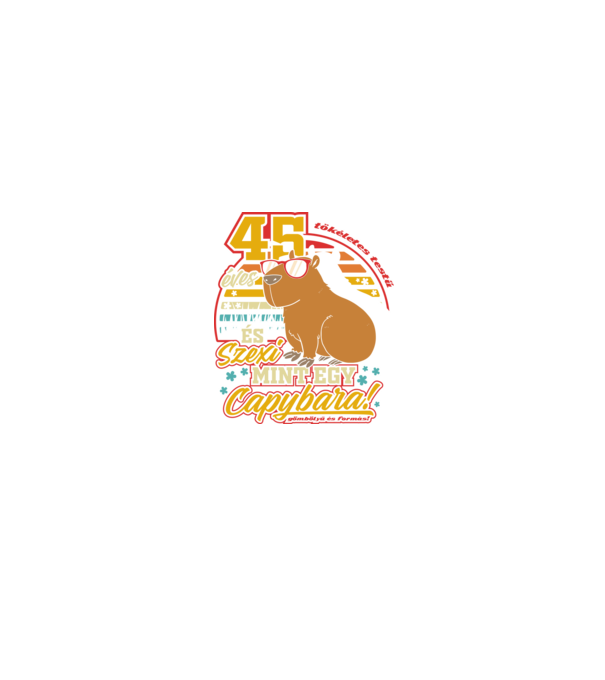 Szexi Szülinapos Capybara 45 éves minta fekete pólón