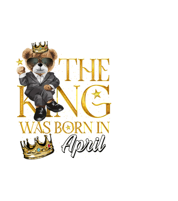 The king was born int APRIL minta fehér pólón