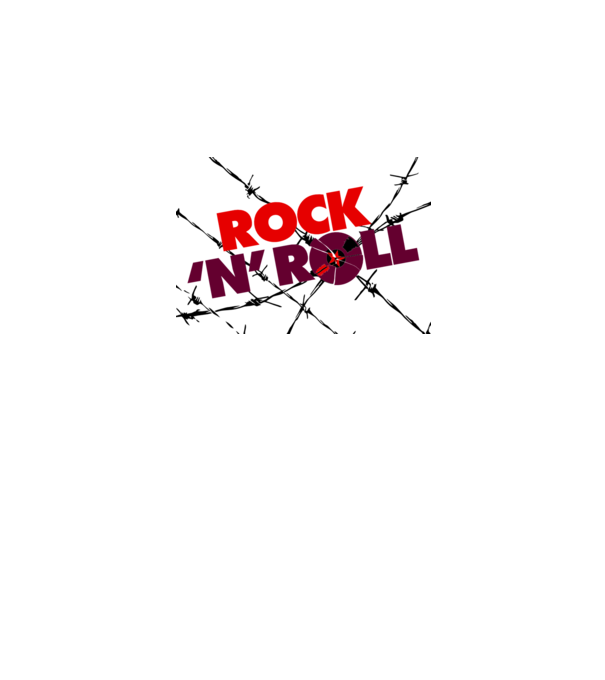 Rock-N-Roll-Wallpaper minta fehér pólón