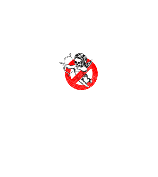 Anti Valentines Club fehér minta fekete pólón