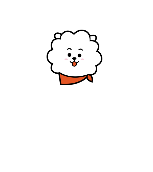 BTS CHIBI minta fehér pólón