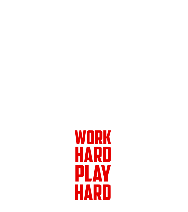 Work-Hard-Play-Hard minta fehér pólón