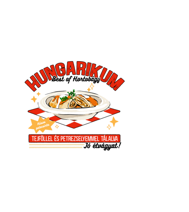 Hortobágyi palacsinta Hungarikum minta fekete pólón