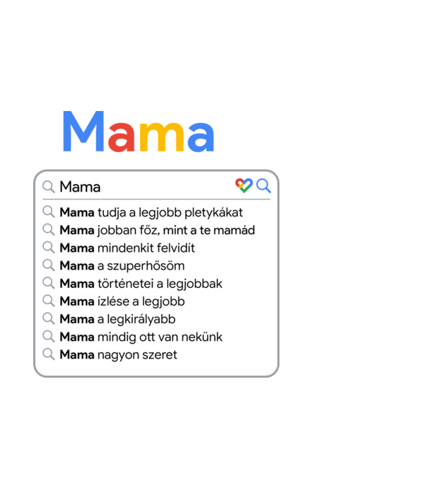 Google keresés MAMA minta fekete pólón