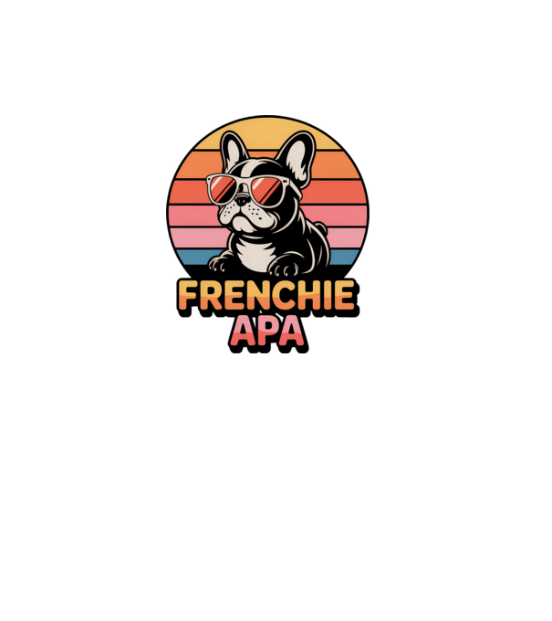 Frenchie Apa minta fekete pólón