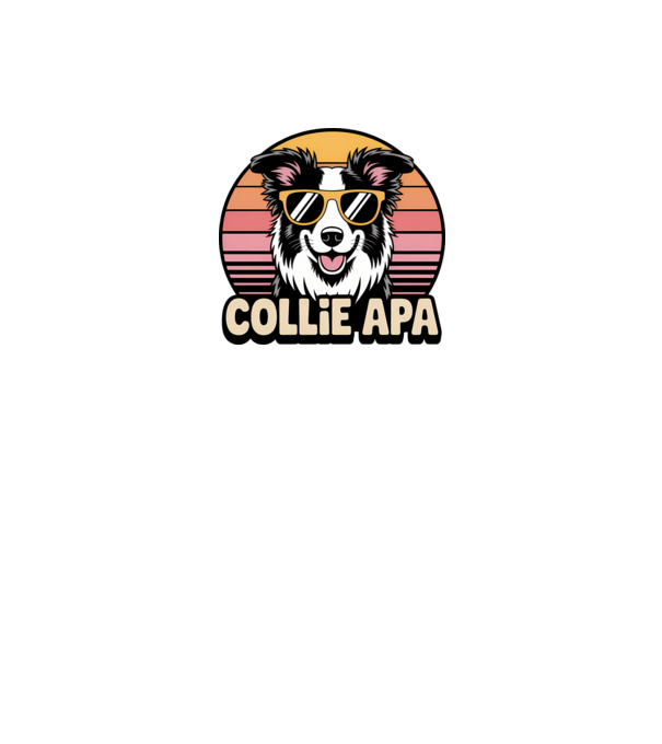Collie Apa minta fehér pólón