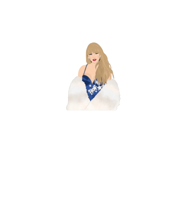 Taylor Swift blue minta fehér pólón