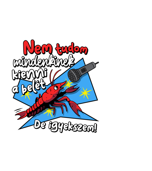 Rák interjún minta világoskék pólón