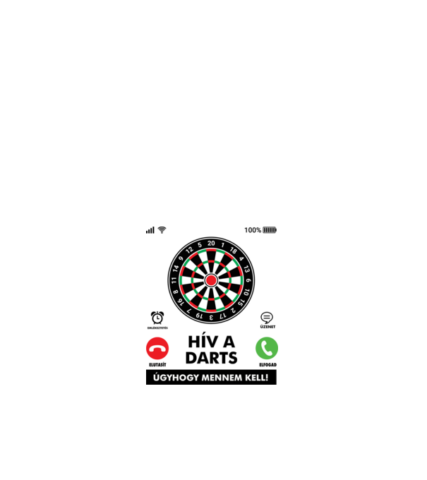 Hív a darts mennem kell minta fehér pólón