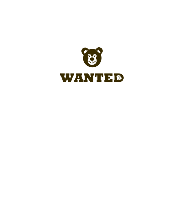 Bear Face WANTED minta sötétszürke pólón