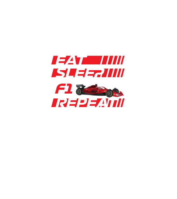 Forma 1 Eat Sleep repeat minta fekete pólón