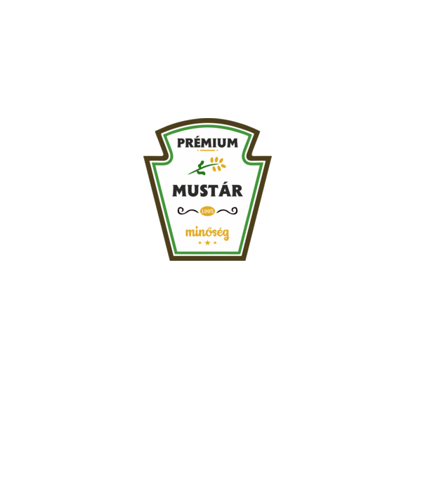 Premium mustar minta szürke pólón