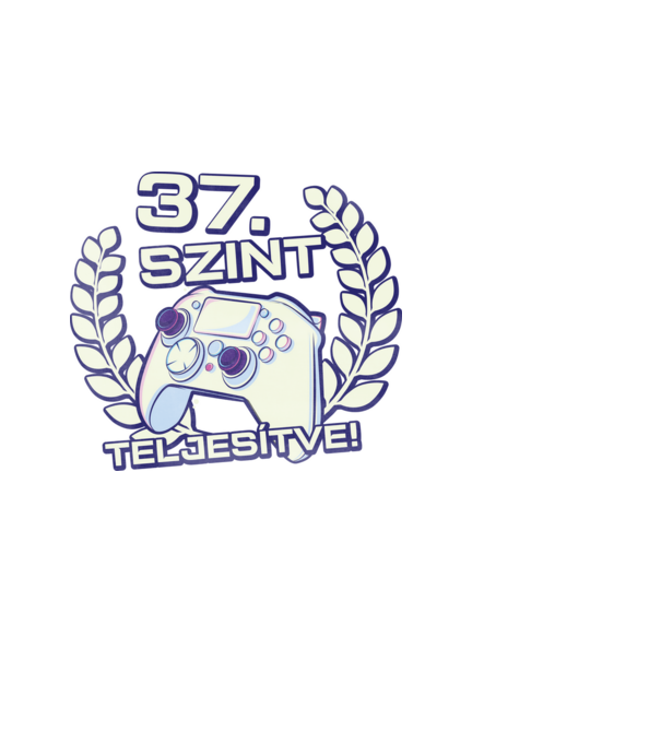 37. szint teljesítve minta fehér pólón
