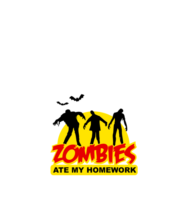 Zombies ate my homework minta fehér pólón