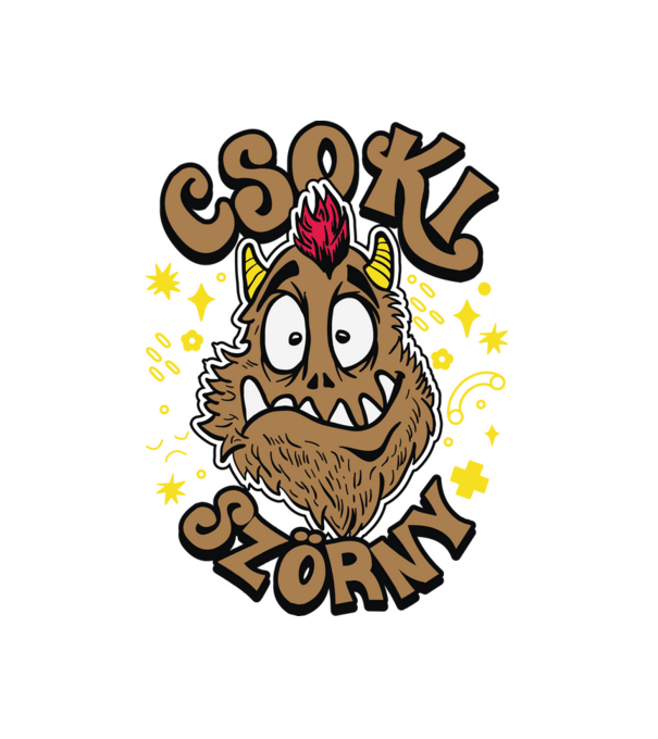 Csoki szörny minta fehér pólón