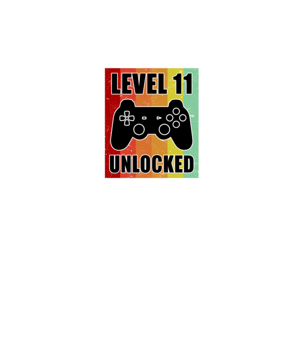 level 11 unlocked retro gamer minta fehér pólón