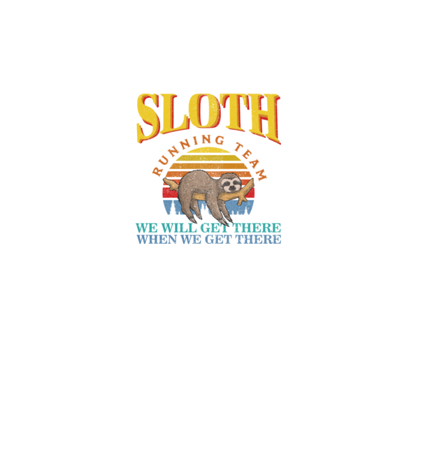 sloth running team retro minta türkiz pólón