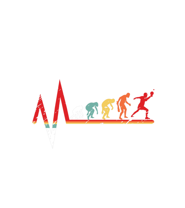 Pingpong-evolúció minta fekete pólón