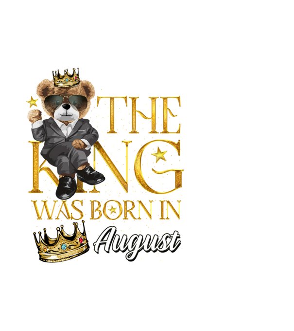 The king was born int AUGUST minta fehér pólón