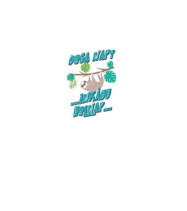 Doga nap lajhár minta fekete pólón