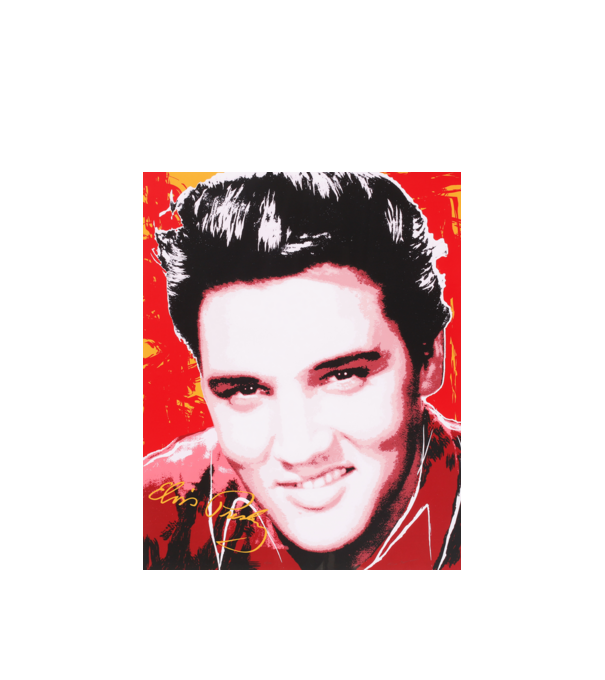 Elvis portré minta fehér pólón