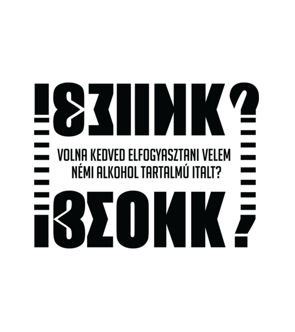 Rejtett üzenet Iszunk minta fehér pólón