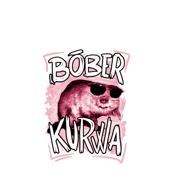 Bóber WTF minta fehér pólón