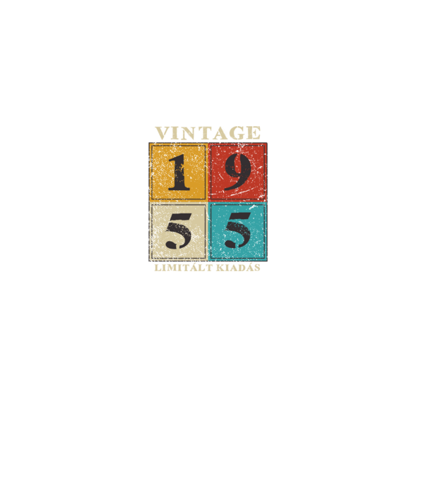 Vintage limitált - 1955 világos minta fekete pólón