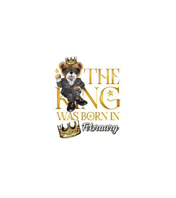 The king was born int FEBRUARY minta fekete pólón