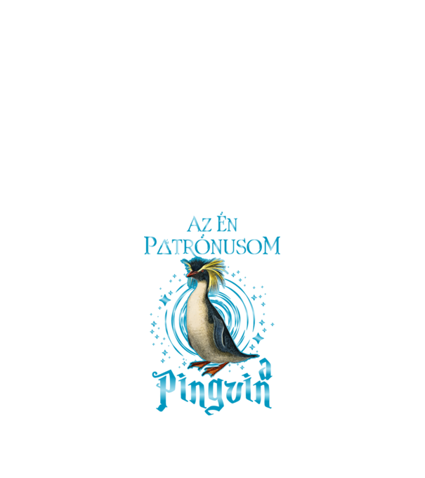 Az én patrónusom PINGVIN minta fekete pólón