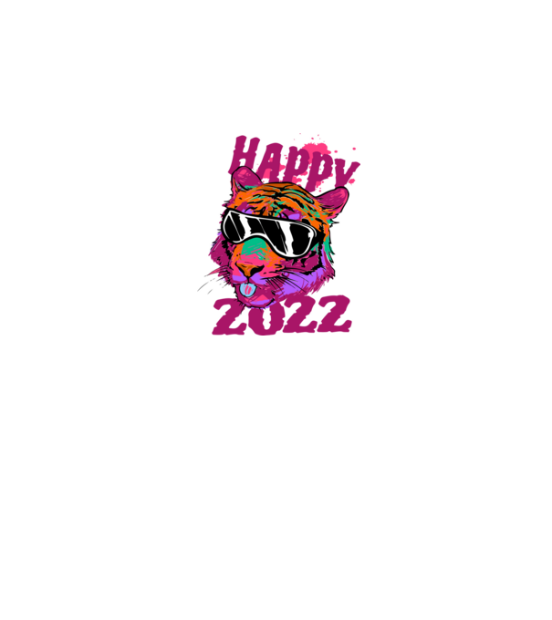 Happy 2022 tiger minta szürke pólón