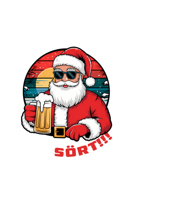 Ho ho hozz még sört karácsonyi fekete pólóra minta fekete pólón