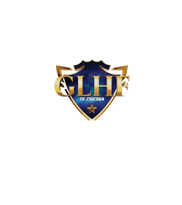 GLHF te csicska minta farmerkék pólón