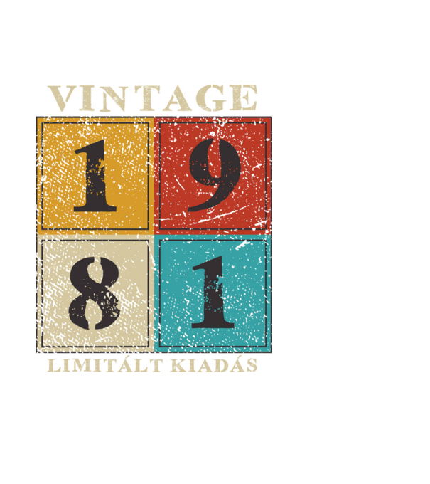 vintage_1981_limitált_világos minta fekete pólón